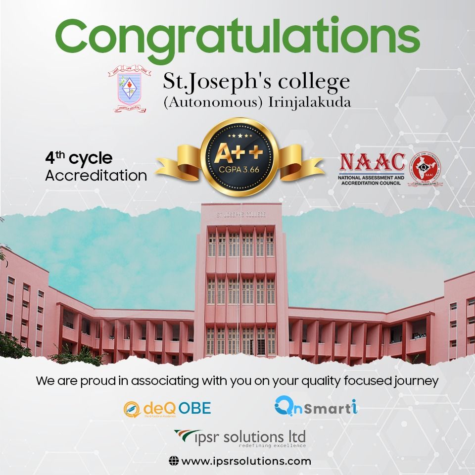 Accreditation to St.Joseph's College , Irinjalakuda ipsr solutions